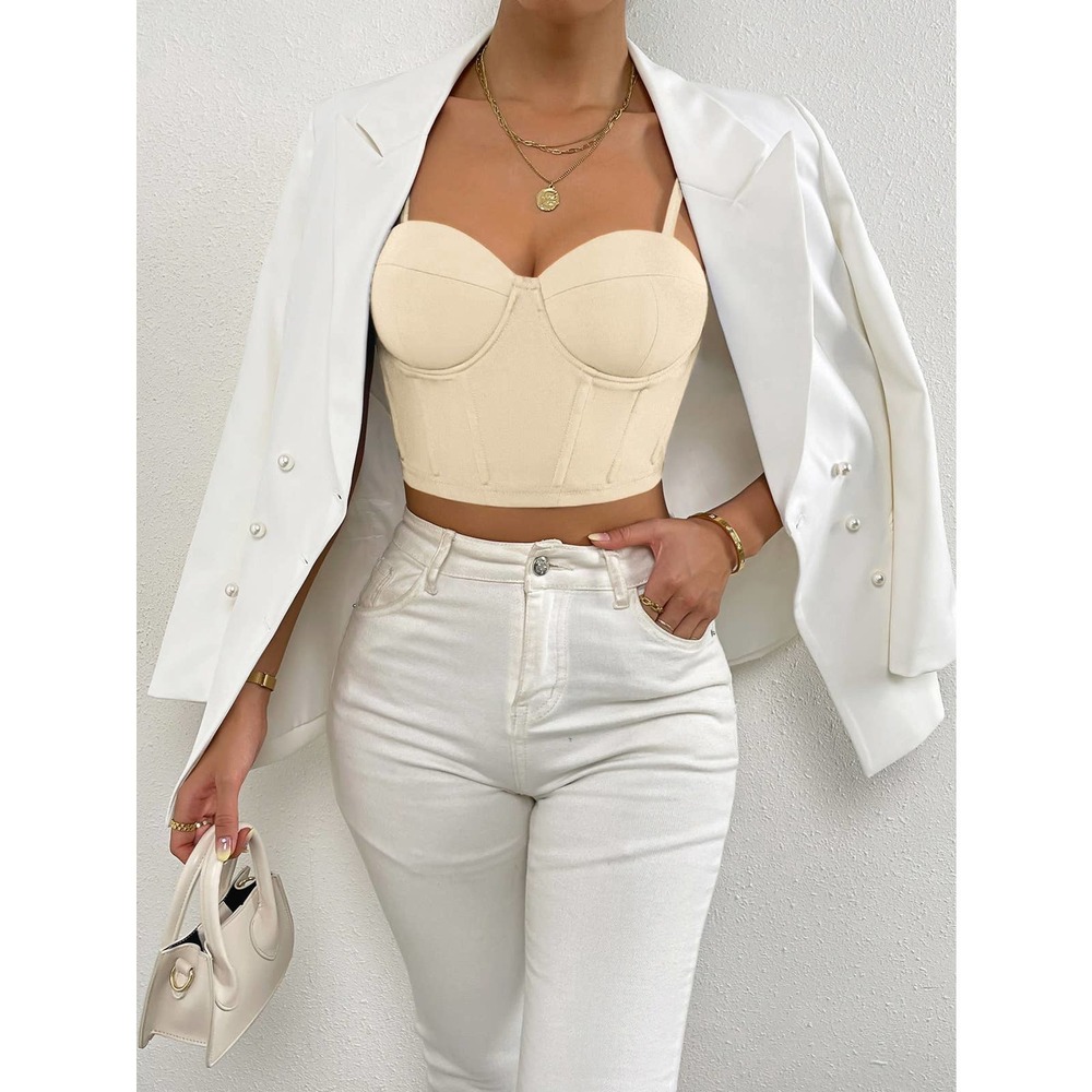 Solid Bustier Crop Cami Top black - Picture 10 of 12